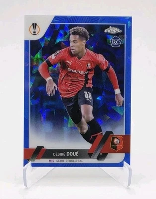 Desire Doue Rookie RC 2022-23 Topps Chrome UCC Sapphire Blue #48 Stade Rennais - Image 1 of 3