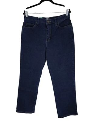 Pantalones de mezclilla Lee para mujer azules lavados oscuros cintura alta pierna recta talla 10 cortos nuevos con etiquetas Foto 1 de 4