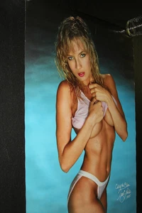 Vintage 1987 Traci Lords Productions Out of the Blue 34 3/4"x 23" PIN-UP-PLAKAT HERVORRAGENDER ZUSTAND - Bild 1 von 6