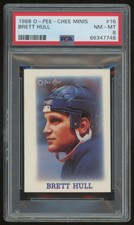 1988-89 O PEE CHEE MINIS RC PSA 8 #16 BRETT HULL