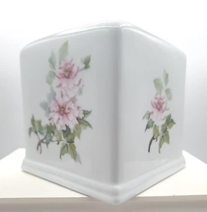 Vintage Tissue Box Square Ceramic hand painted Floral  Liette USA Hand decorated - Picture 1 of 9