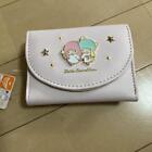 Sanrio Little Twin Stars Kiki Lala Folded Wallet With Clasp Pink New Japan