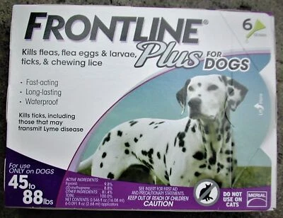 FRON-TLINE Frontlin for Dogs 45 - 88 lbs (6 pack) 100% Genuine U.S EPA Approve !!!