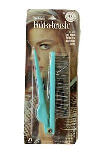 Vintage The Original Fold-a-Brush Full Size Hair Brush Pocket BLUE #FB-22 Stance