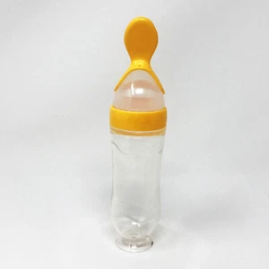 US Baby Silicone Squeeze Feeding Bottle w/Spoon Food Self-stand Feeder 3oz/90ML - Picture 1 of 23