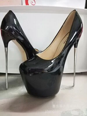 Women's Super High Heels Stiletos Leather Slip on Dress Platform Shoes Plus Size - Image 1 of 4