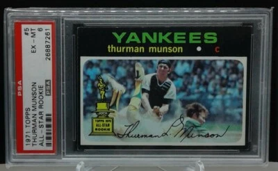 1971 Topps #5 Thurman Munson Yankees PSA 6 EX-MT  - Image 1 of 2