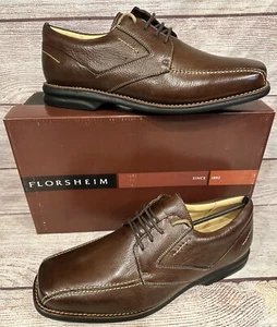 New Florsheim Mens Dustin Casual Soft Leather Oxford Brown Size 12 W 18422 NOS - Picture 1 of 14