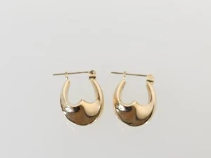 14K Yellow Gold Small Fancy Dangle Hoop Earrings (AM1078386) - Picture 1 of 5