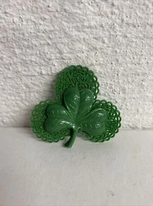  Celluloid Shamrock Brooch Vintage Irish Clover St Patrick's Day Pin - Picture 1 of 4