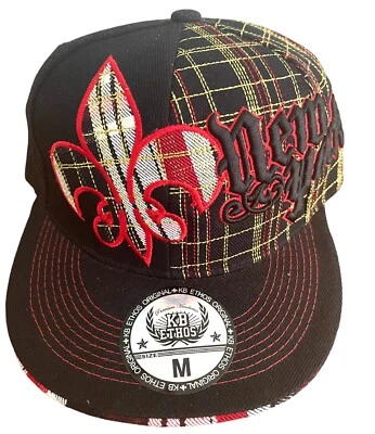 Retro vintage flat peak baseball cap, NY New York fitted hat street wear size m - Image 1 of 4