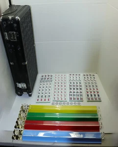 152 weiß & grün Acryl Fliesen MahJong Set Rollkoffer Racks Drücker - Bild 1 von 22