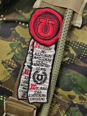 LUCKY 38 Grim Dark Space Marine Purity Seal Wax & Scroll Embroidered Patch Warhammer 40k