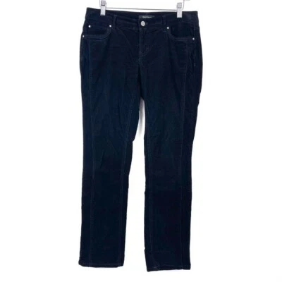 Calça Feminina White House Black Market Veludo Preto Perna Reta Tamanho 4 Casual - Imagem 1 de 4