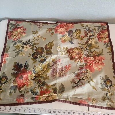 Ralph Lauren CHAPS Brittany (1) Travesseiro Padrão Faça Floral Fita Marrom Estado perfeito - Imagem 1 de 4