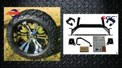 EZGO TXT ELECTRIC GOLF CART 6" LIFT KIT + 14" VAMPIRE WHEELS and 23" AT TIRES - Image 1 of 4