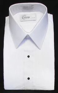 New Boys Large White Tuxedo Shirt Laydown Collar Pintuck Pleated Front BL - Picture 1 of 2
