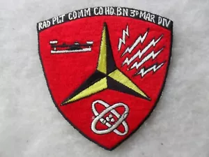 60er Jahre RAD PLT COM CO HQ BRANDNEU 3. MARINE DIV AUFNÄHER EMB 5 ZOLL BILL WISE'S SAMMLUNG - Bild 1 von 2
