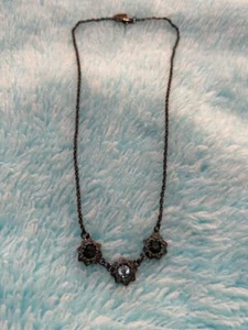 Vintage Style Boho Flower Star Blue Rhinestones Necklace Jewelry - Picture 1 of 1