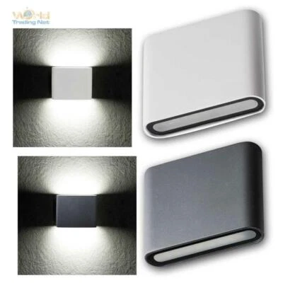 SMD LED Wand-Außenleuchte GARTO, IP54 Alu, Slim Außen-Wand-Lampe Alu 230V - Bild 1 von 4