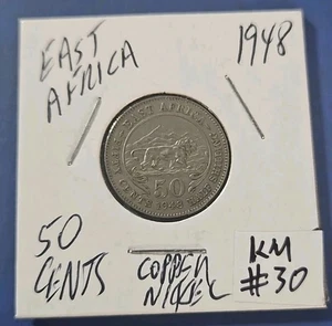 50 Cent Münze Britisch Ostafrika 1948 (KM.#30) - Bild 1 von 2