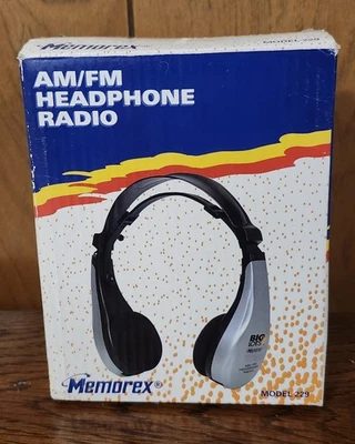 Auriculares de colección Y2K Memorex modelo 229 AM/FM radio probados y funcionando Foto 1 de 4