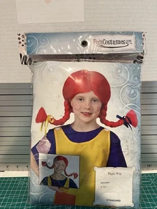Lustige Kostüme Erwachsene Pippy Langstrümpfe roter Zopf Perücke neu im Paket HALLOWEEN - Bild 1 von 2