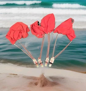 SET 4 NICE  RED  A.C. GILBERT ERECTOR SET  PARACHUTES BAMBOO STRUTS NU - Picture 1 of 4