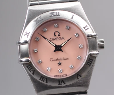 Vintage [Exc+5 Box] Omega Constellation Mini 1562.65 Pink Diamond Qz Women Watch - Image 1 of 4