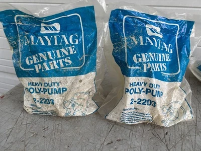 TWO NEW Maytag Washer 2-2203 Heavy Duty Poly-Pump Genuine Parts - Image 1 of 4