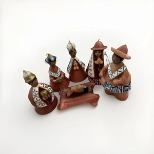 RAR Weihnachtskrippe Mexikanische Volkskunst Handbemalt Gundy Kerzen - Bild 1 von 24