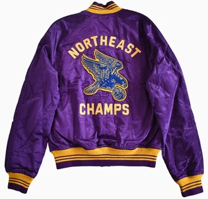 Neu POLO RALPH LAUREN NORTHEAST CHAMPS lila Satin Varsity Letterman Jacke S - Bild 1 von 20