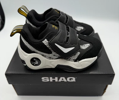 Zapatos SHAQ RAQ LOW para niños pequeños talla 7 negro blanco exterior AQ95009TBW Foto 1 de 4