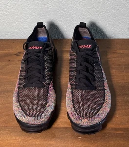 Nike Air VaporMax Flyknit 2 Black Multi-Color Sneakers 942842-017 Mens Size 9 - Picture 1 of 12