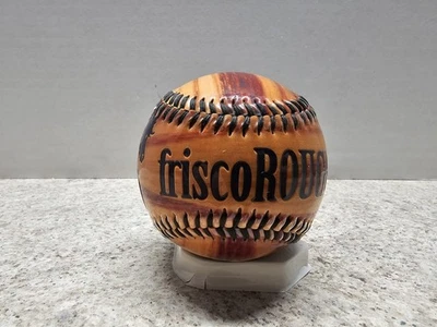 Бейсбольный мяч Frisco Roughriders MiLB Rangers MLB Rawlings текстура древесины - Изображение 1 из 4