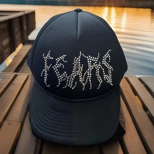 RARE Personal Fears “Fears” In Rhinestone Adj Black Baseball Cap Hipster - Picture 1 of 6