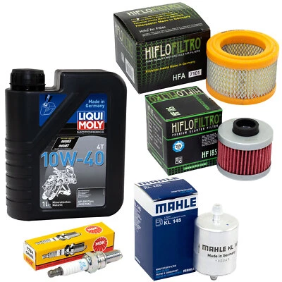 NO-NAME Kit Manutenzione Olio 1L per BMW C1 125 200 Filtro Benzina Filtro Aria Filtro Olio Candela