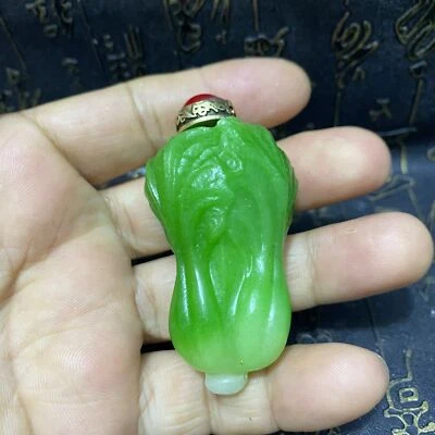 China antigua, jade exquisito, tallado a mano puro, jade hetiano, botella de tabaco Foto 1 de 4