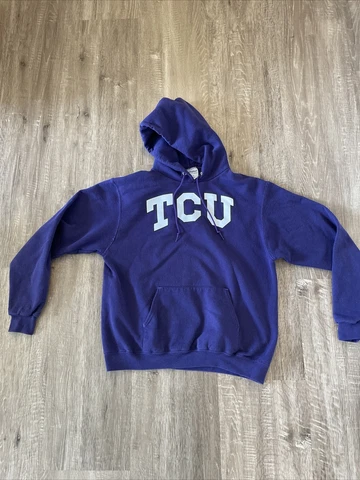 Champion TCU Horned Frogs Hoodie Sweatshirt Mens Large Purple Cover