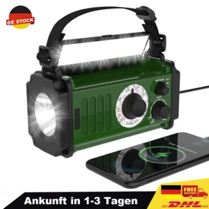 Solar Radio Multifunktion 10000mAh AM/FM Kurbel LED tragbar Notfallradio EU - Afbeelding 1 van 8
