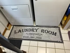 Laundry Room Rug Mat Non-Slip Washroom Bathroom Rugs Machine Washable 20" x 59" - Picture 1 of 4