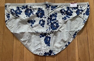 Panty de algodón Lane Bryant Cacique Hipster talla grande 26/28 gris azul marino flor Foto 1 de 4