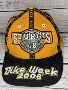 Vintage Sturgis Bike Week 2008 Orange and Black Hat Harley Davidson - Picture 1 of 16