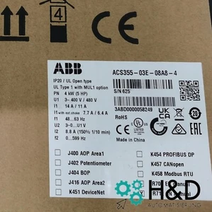 ACS355-03E-08A8-4 ABB Inverter Pn 4,0kW, I2n 8,8A IP20 【New and Sealed】 - Picture 1 of 3