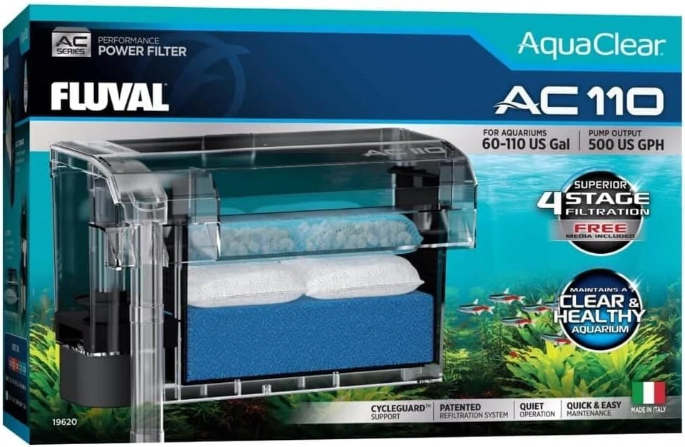 Fluval AquaClear AC110 Power Filter 60-110 US Gal #19620