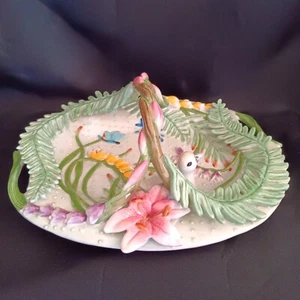 Vintage Fitz and Floyd Classics 3D Birds Flowers Platter Tray New Open Box - Picture 1 of 12