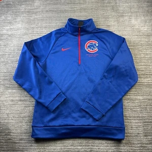Chicago Cubs Nike Sweater Mens Small Blue Dri Fit Half Zip - Picture 1 of 9