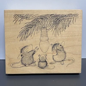 Sello de goma con luces de árbol cálidas House Mouse Designs 1997 Monica Mudpie Muzzy - Imagen 1 de 4