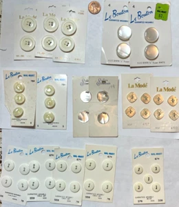 Buttons Lot New Vintage 3/8 " to 1  "  White & Ivory Shirt Blouse  # 27 - Picture 1 of 4