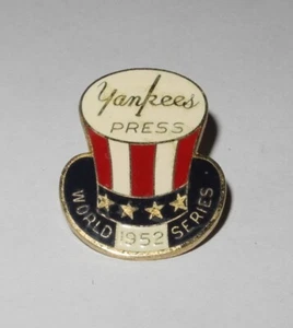 1952 Baseball New York Yankees World Series Media Press Pin Charm Button Pinback - Picture 1 of 2